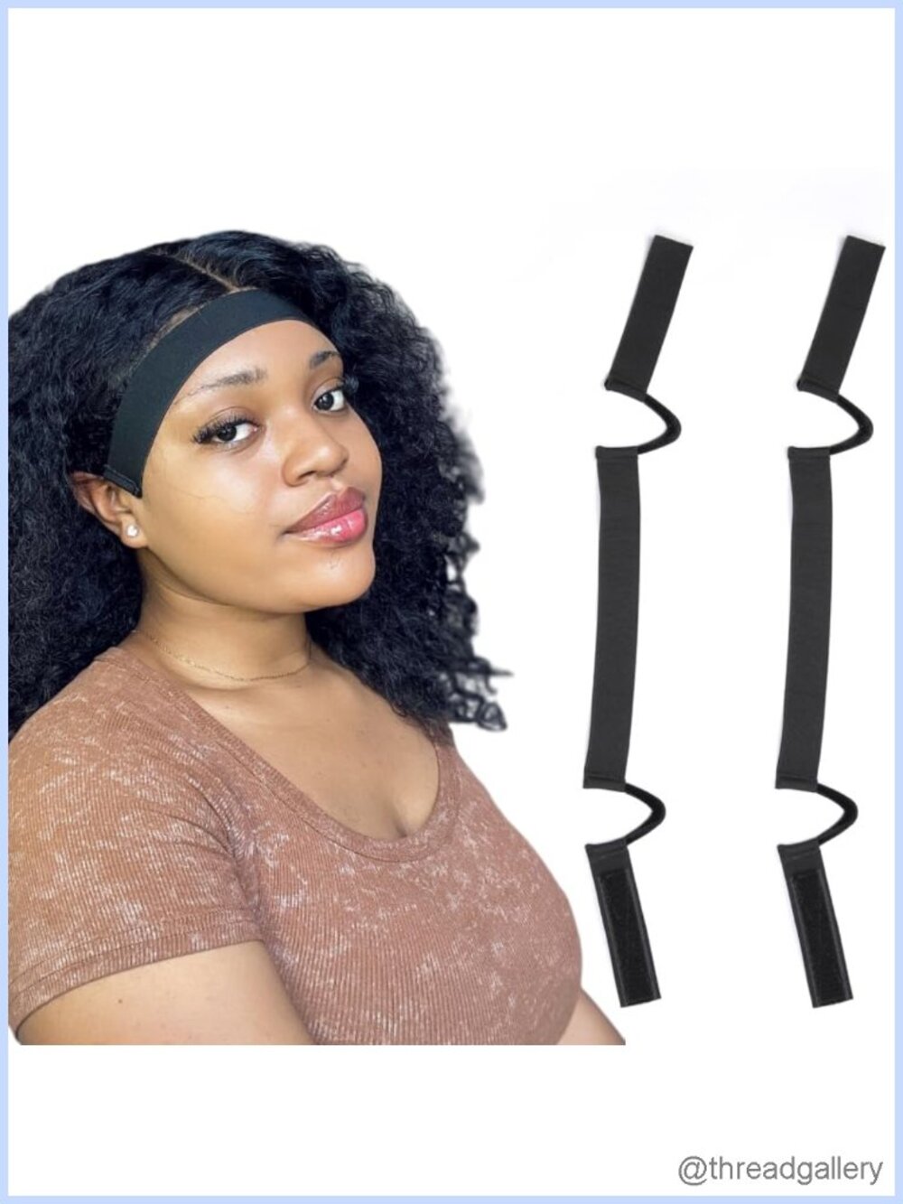 2Pc Ear Free Elastic Wig Band for Lace Front Melting C Shaped Hairband